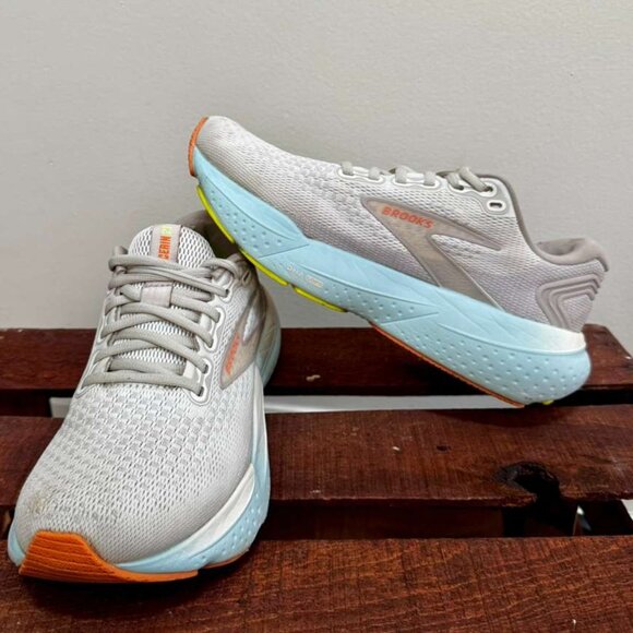 Brooks Glycerin 21 Women's Athletic Shoes - Cream and Light Blue size 8 - Picture 1 of 8